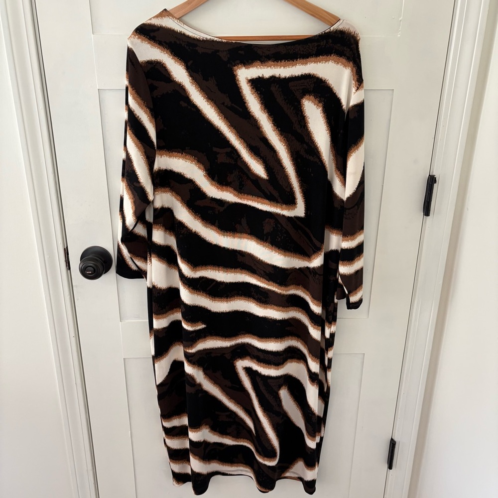 Chico’s Travelers Zebra Print Slinky Midi Dress. Size 20-22/Chicos 4. - Picture 4 of 12
